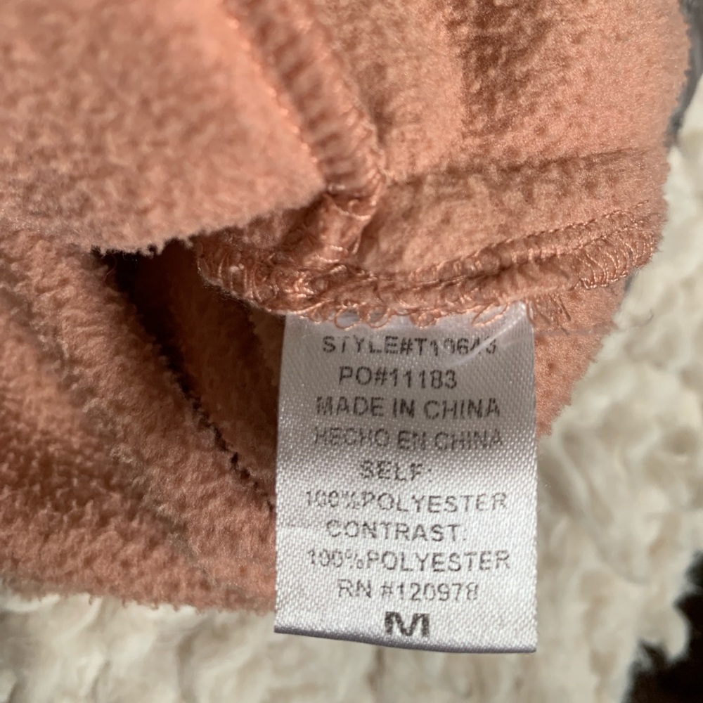 Entro Coral Pink and Gray Textured & Fleece Blend Pullover Mock Neck Sweater M - Picture 7 of 7